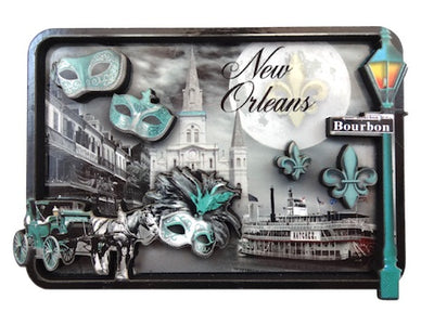 New Orleans Balcony Wooden Magnet