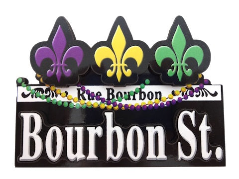 Mardi Gras Bourbon St. Street Sign