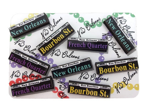 New Orleans Street Signs Wooden Magnet