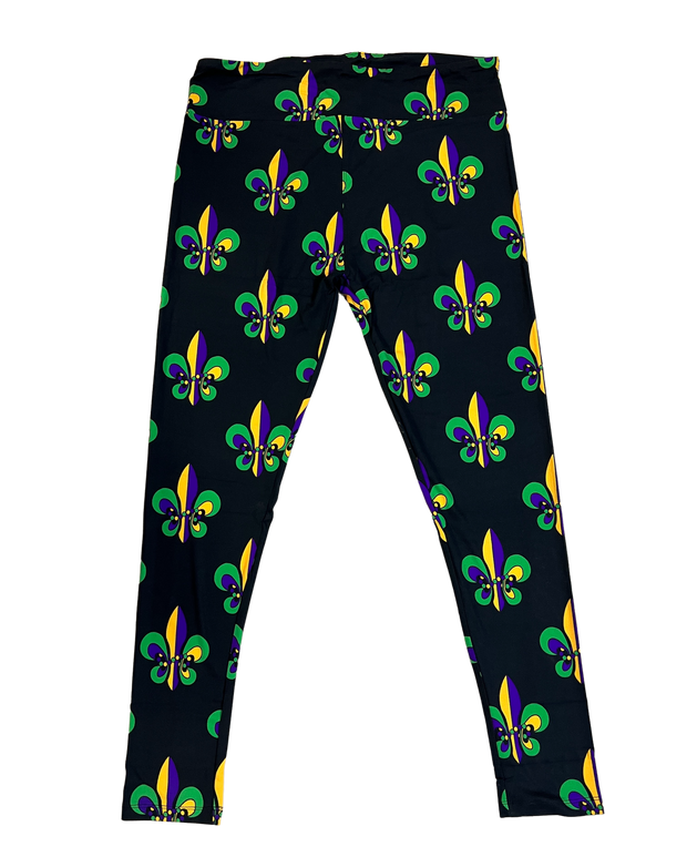 Mardi Gras Fleur De Lis Leggings