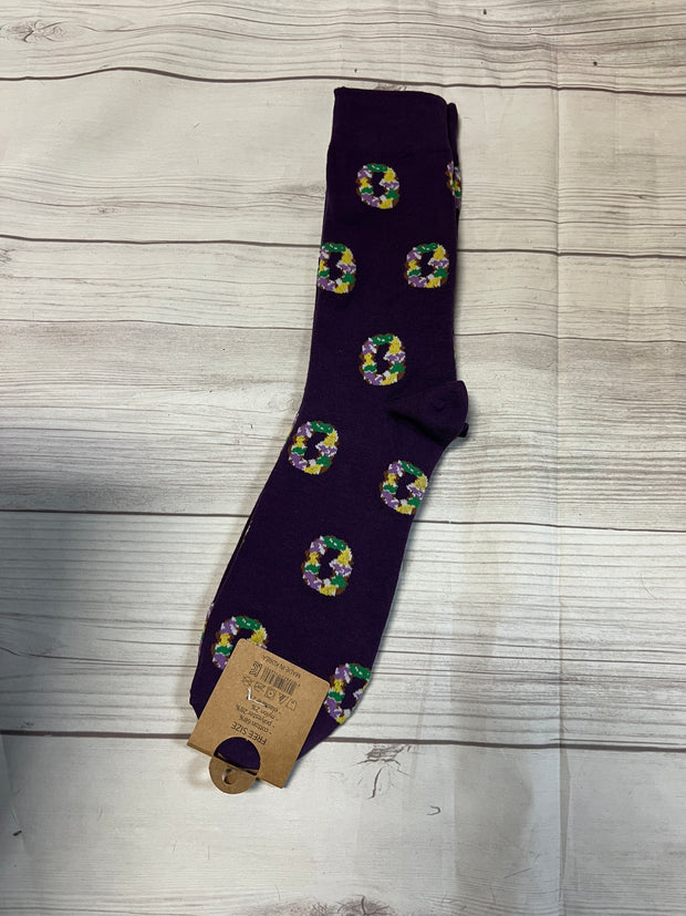 Mardi Gras King Cake Socks