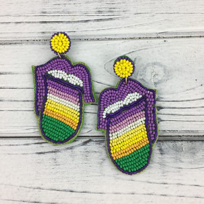 Mardi Gras Tongue Earrings