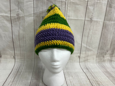 Mardi Gras beanie with Pom Pom