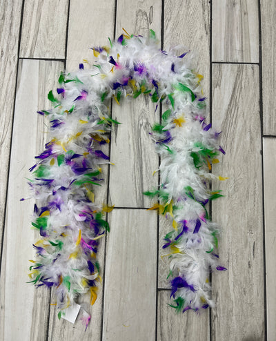 White Mardi Gras Feather Boa