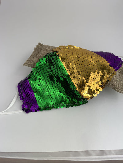 Adult Mardi Gras Sequin Face Mask