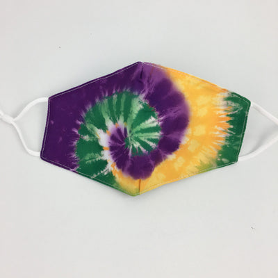 Adult Mardi Gras Tie-Dye Face Mask