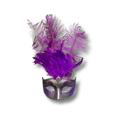 Light Purple Venetian Mask W/feather(6151)