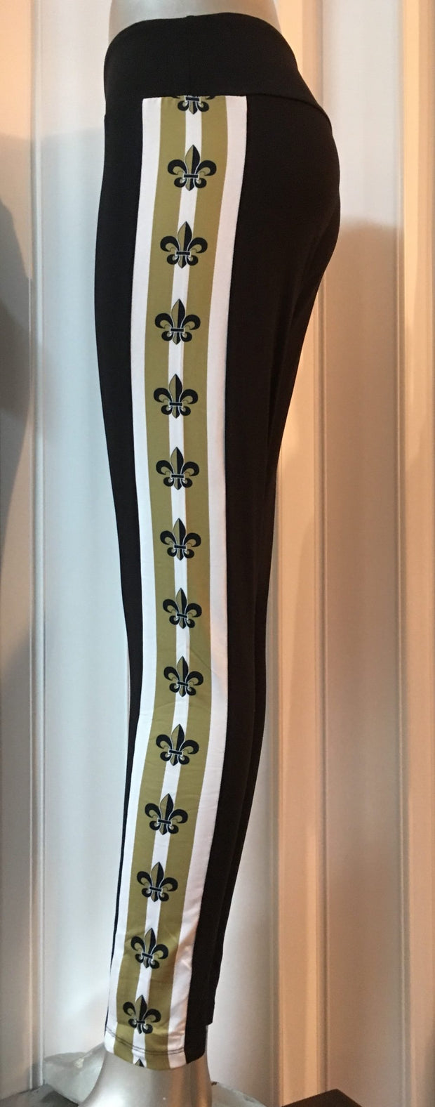 Saints Black & Gold Fleur De Lis leggings