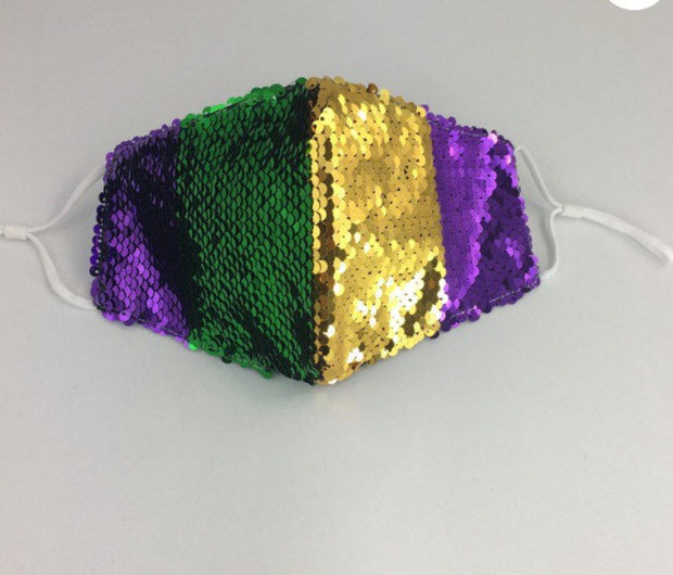 Adult Mardi Gras Sequin Face Mask