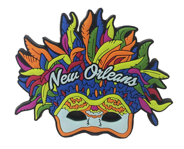 New Orleans Feather Mask Magnet